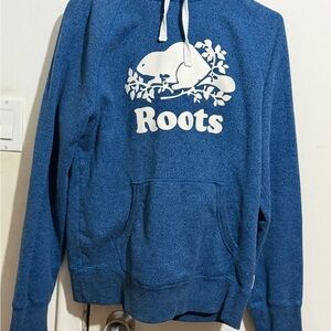 Roots Navy-Blue Hoodie with White Logo